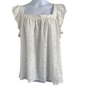 Lauren Conrad women's top size 3X sleeveless lined cami off white